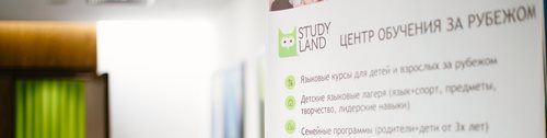 Логотип компании StudyLand, центр обучения